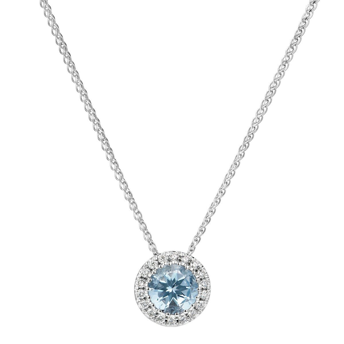 0.1克拉 海藍寶石鑽石項鍊 VS2/I 0.1克拉 海藍寶石鑽石項鍊 VS2/I