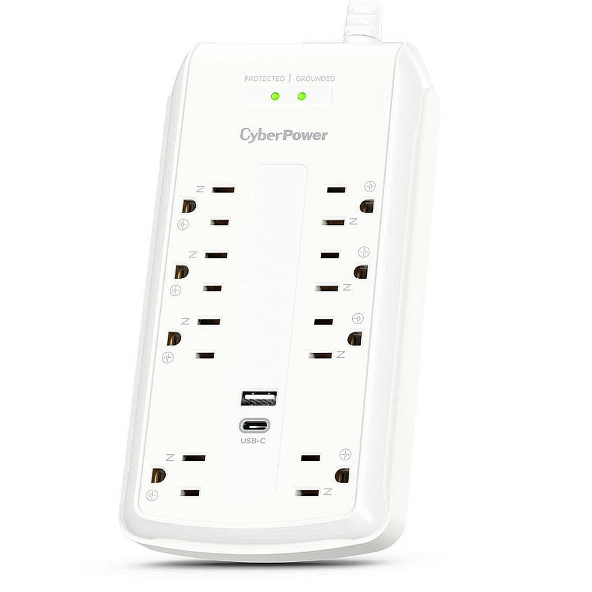 CyberPower 防突波 8 插座 2 USB 充電延長線