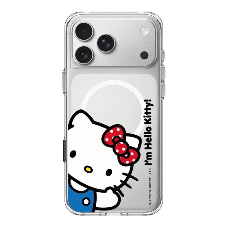 犀牛盾 iPhone 17 系列 Clear (MagSafe兼容) 抗黃化透明防摔手機殼 Hello Kitty + 9H 抗藍光鋼化玻璃保護貼
