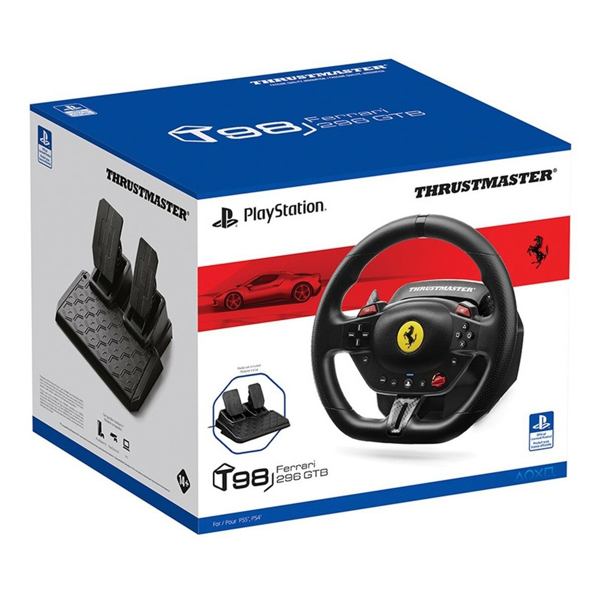 Thrustmaster T98 Ferrari 296 GTB 賽車方向盤