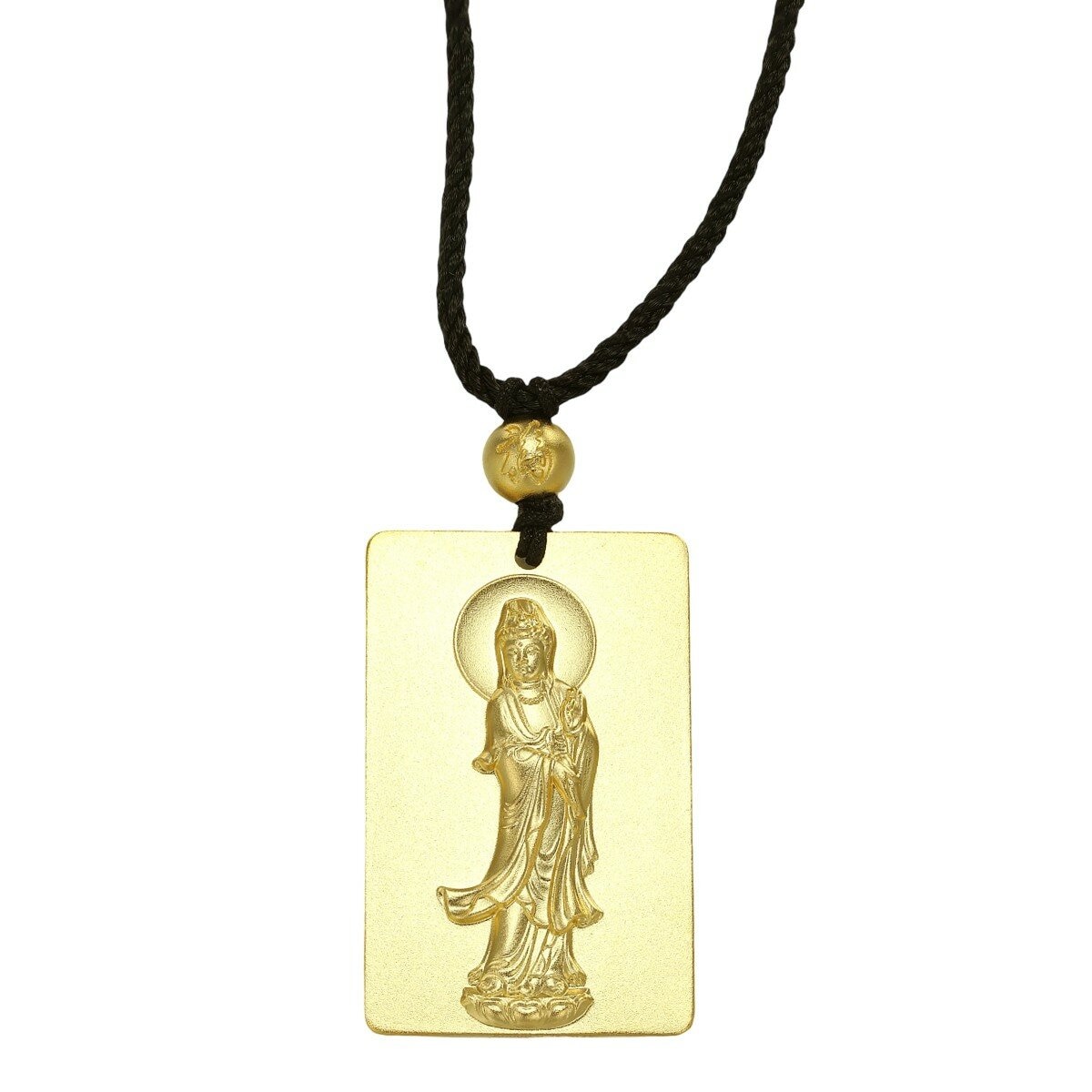 24K黃金項鍊 福慧觀音方牌 533厘