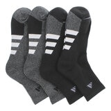 Adidas 男中筒運動襪 4雙組 黑色組
