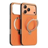 Torras Ostand Spin VegSkin Magnetic 相機按鍵旋轉支架皮革防摔手機殼 iPhone 17系列 + Insta II Master 高清滿版螢幕鋼化玻璃保護貼