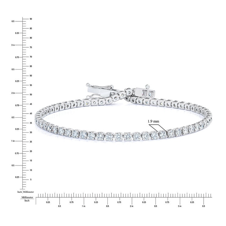 2.00克拉 18K白K金 圓形鑽石手鍊 VS2/I