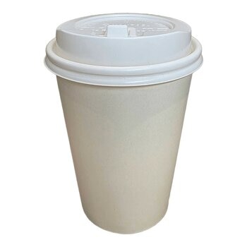 空白冷熱共用紙杯 355毫升 X 1000入 + 熱杯蓋 (白) 355毫升 X 1000入