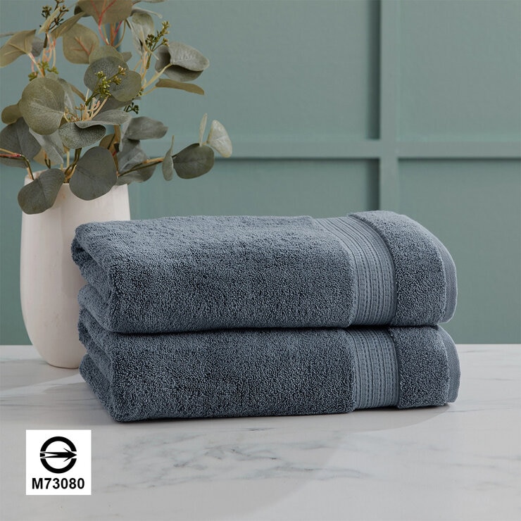 Purely Indulgent 印度純棉浴巾 76公分 X 147公分 藍色