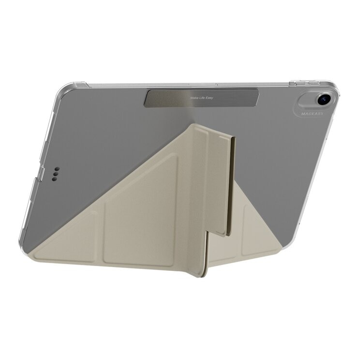 MAGEASY Facet 全方位支架透明背蓋保護套 適用於 2024 iPad Air 11吋 2025 M3 / 2024 M2 星光白