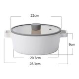 Neoflam 陶瓷不沾塗層鍋具 含玻璃上蓋 3件組 白