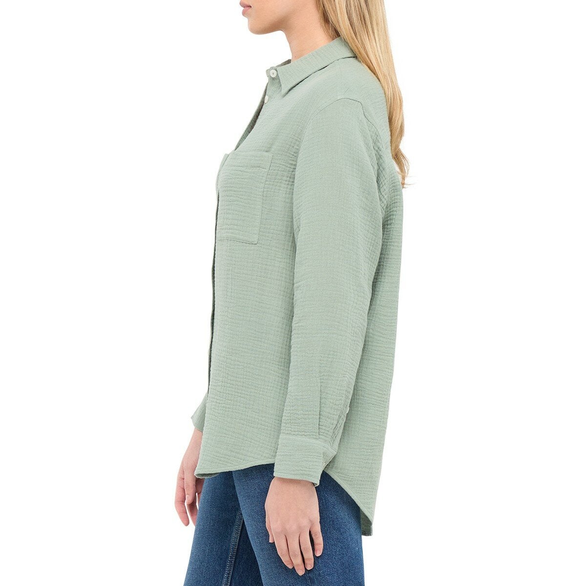 GAP 女長袖襯衫 綠