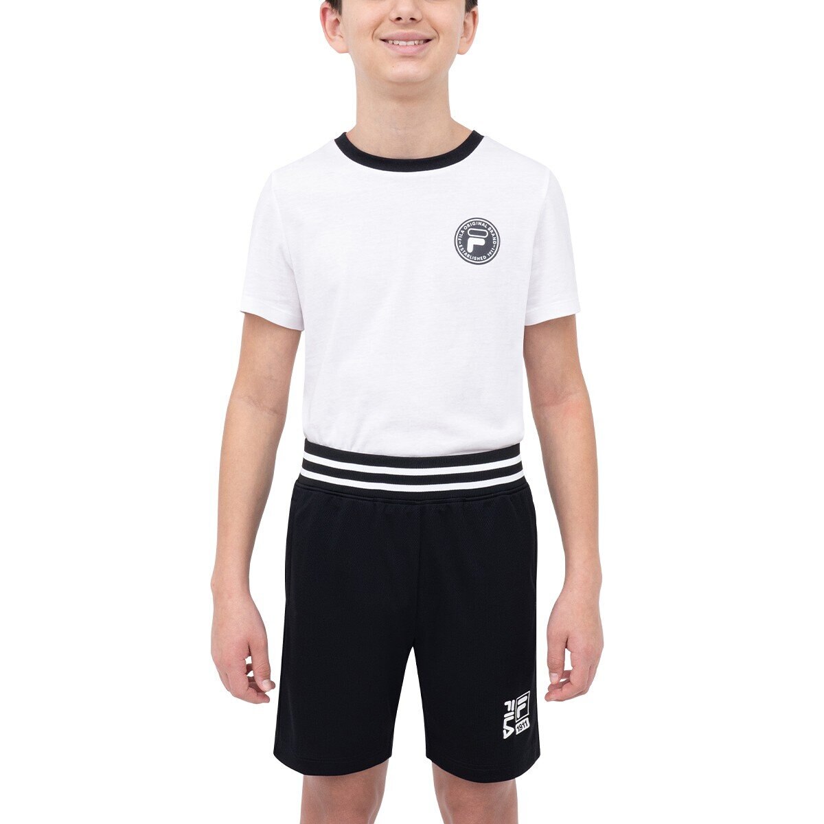 Fila 兒童短褲兩件組 黑/灰組合 Fila 兒童短褲兩件組 黑/灰組合