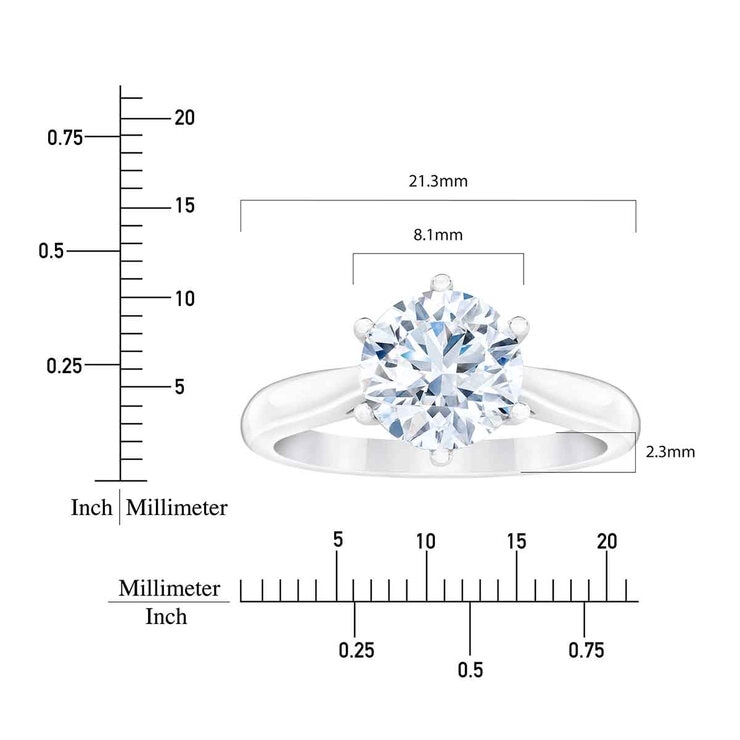 3.20克拉 鉑金 圓形鑽石戒指 VVS2/E