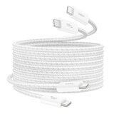 Belkin BoostCharge USB-C to USB-C 編織連接線 (60W 1.5米) 2入組 白 + Belkin BoostCharge Pro 雙USB-C 氮化鎵 充電器 (65W PPS) 2入組 迪士尼系列