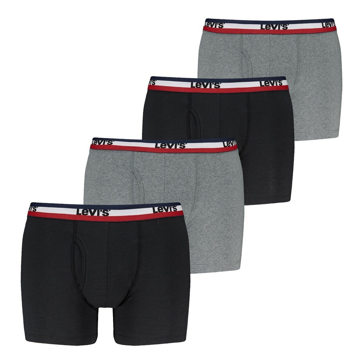 Levi's 男平口內褲 4入組 黑/灰