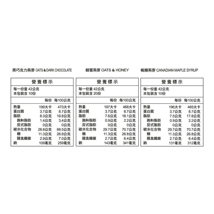 天然谷 綜合口味燕麥棒 42公克 X 40條