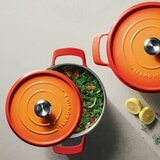 Tramontina 雙耳圓形鑄鐵鍋 含鋼頭鍋蓋 X 4件組 橘