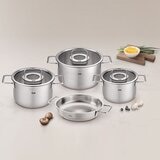 Fissler German Made Stainless Steel Cookware With Glass Lid X 7-Piece Set