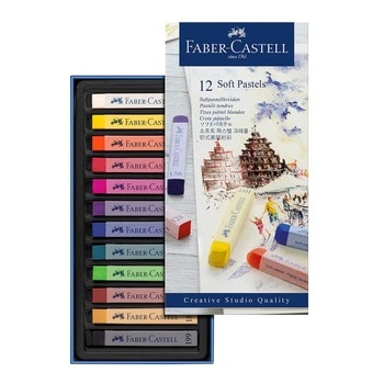 Faber-Castell 輝柏創意工坊軟性長形粉彩條12色 Faber-Castell 輝柏創意工坊軟性長形粉彩條12色