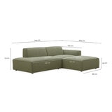 Aiden & Ivy 布面可移動式沙發附腳凳 綠