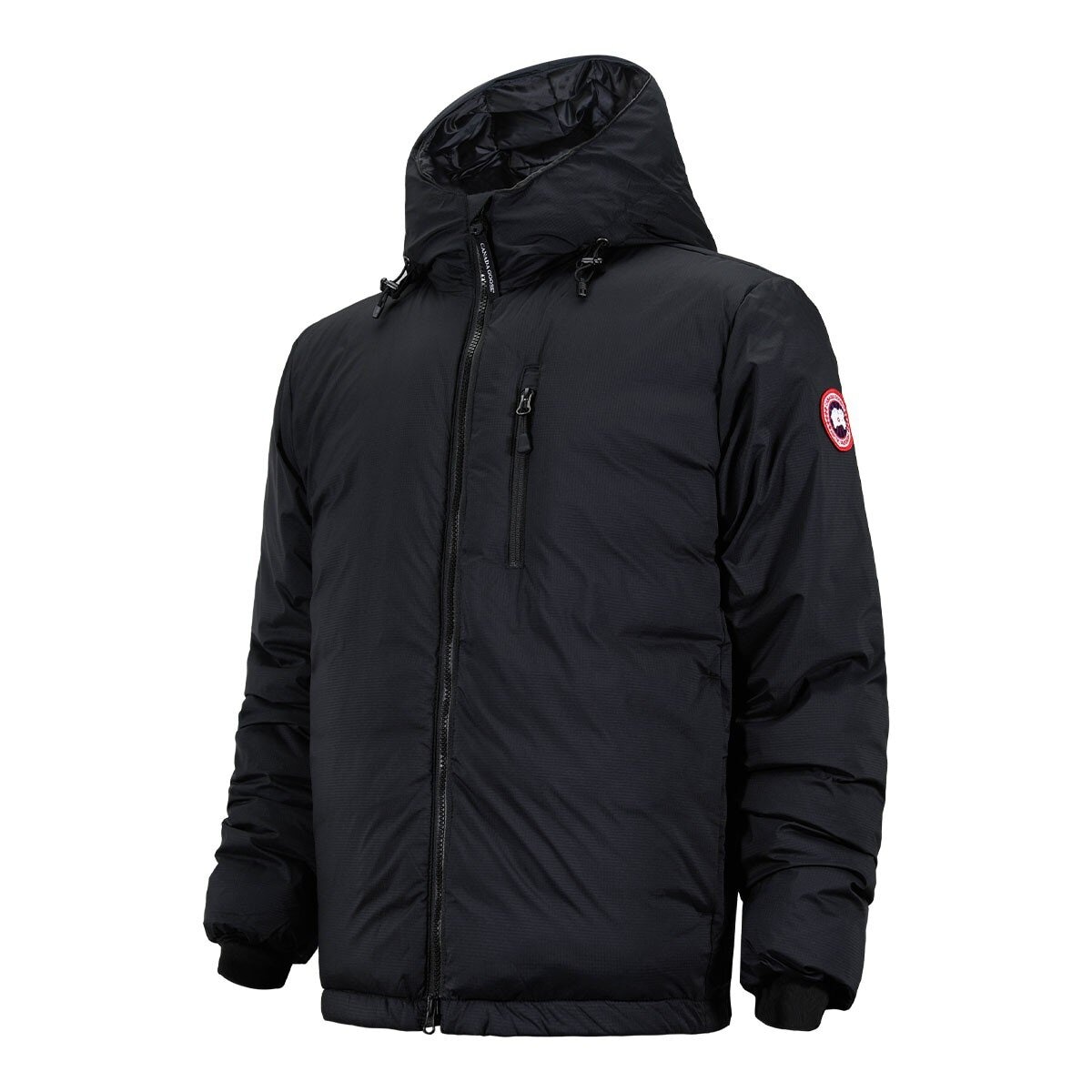 Canada Goose 男短版連帽羽絨外套 黑