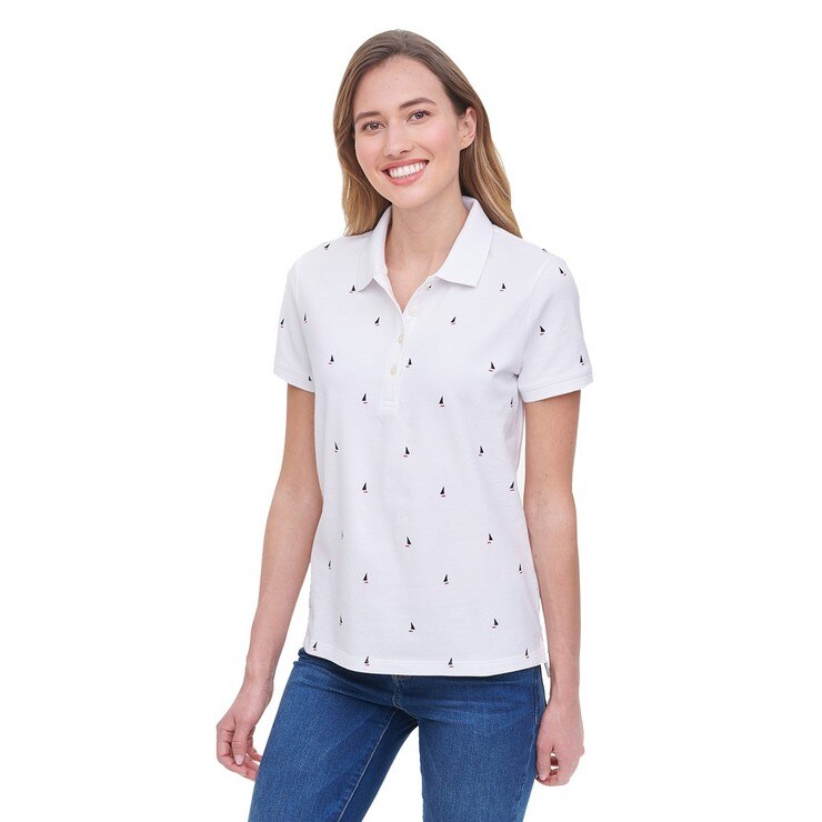 GH Bass 女短袖Polo衫 白色帆船印花 Costco 好市多線上購物