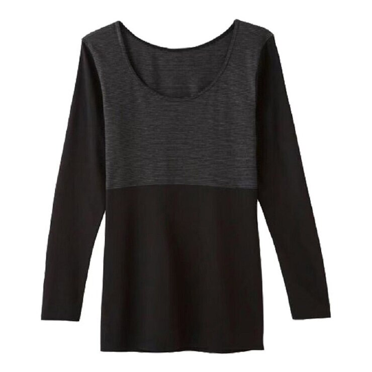 郡是 女發熱長袖衛生衣 黑