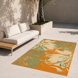 卡布里 花草自然絲質地毯 舞動橘 140公分 X 200公分 卡布里 花草自然絲質地毯 舞動橘 140公分 X 200公分