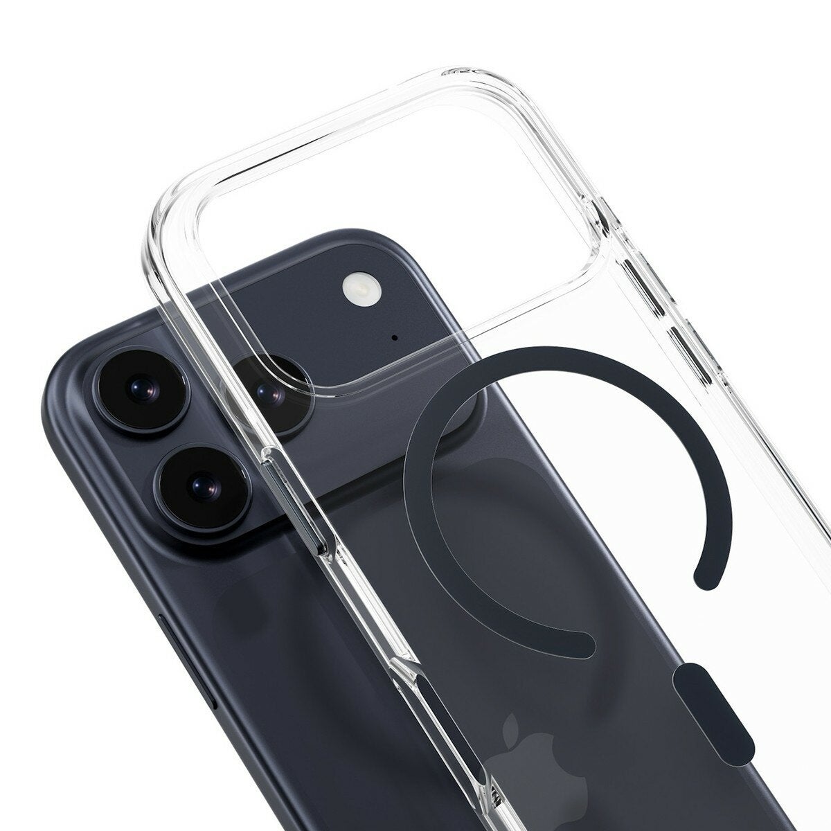 MAGEASY Bright M 不發黃軍規磁吸透明殼 iPhone 17 Pro(午夜磁圈) + 鏡頭保護貼Lenz鈦合金(午夜鈦) + Vetro 9H 鋼化玻璃保護膜