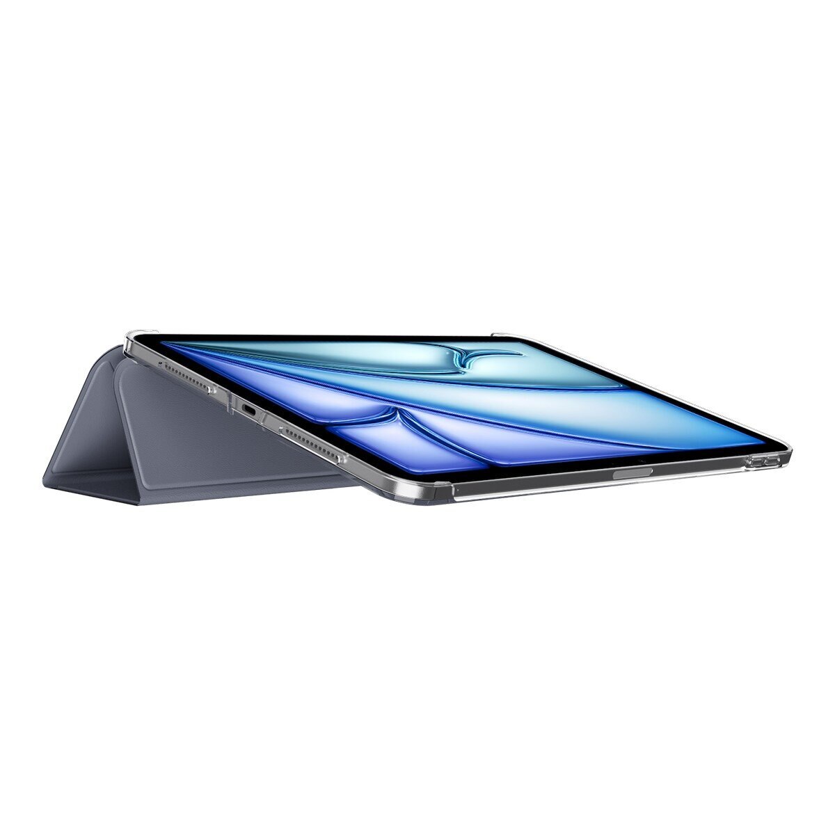 MAGEASY Facet 全方位支架透明背蓋保護套 適用於 2024 iPad Air 11吋 2025 M3 / 2024 M2 阿拉斯加藍