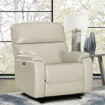 Barcalounger Leather Power Glider Recliner with Power Headrest