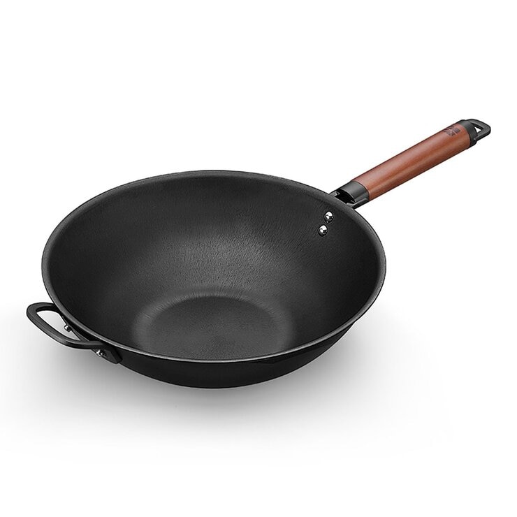 三禾 鐵炒鍋 32公分含蓋 & 不鏽鋼鍋鏟 X 1件