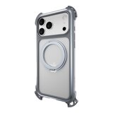 MAGEASY Odyssey Ultra M 終極防摔磁吸支架掛繩手機殼 iPhone 17 Pro Max(迷霧/岩石灰) + 鏡頭保護貼Lenz(珊瑚) + Vetro 9H 鋼化玻璃保護膜