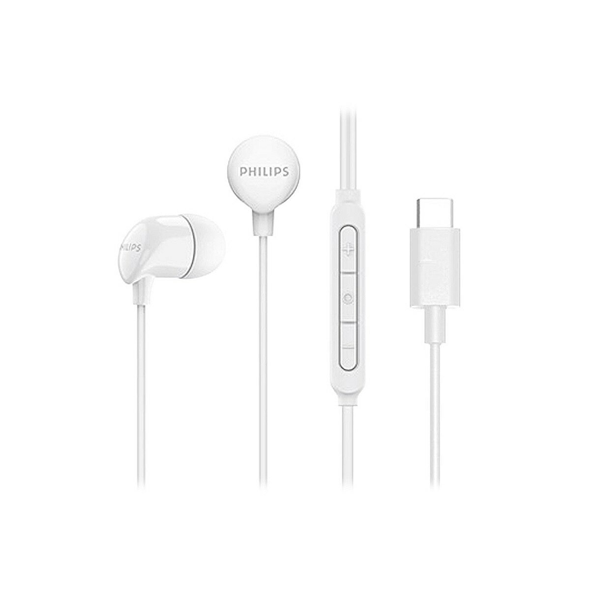 หูฟัง Type-C แบบอินเอียร์พร้อมไมโครโฟน Philips TAE2146 2 ชิ้น สีขาว