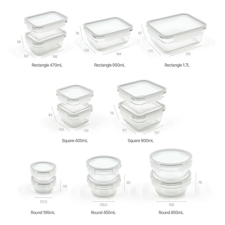 Glasslock 玻璃保鮮盒含蓋 28件組
