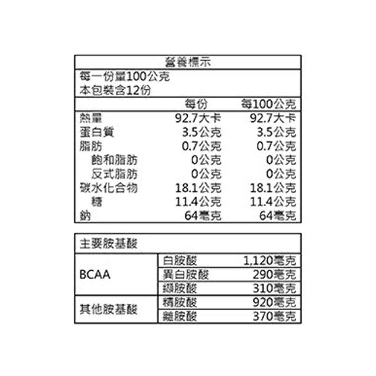 aminoVITAL 胺基酸運動機能飲100公克 X 12包