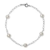 Tokyo Pearl 18K白K金 5.5公釐 - 6.0公釐 Akoya 珍珠手環