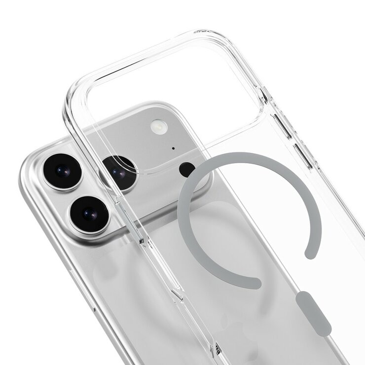 MAGEASY Bright M 不發黃軍規磁吸透明殼 iPhone 17 Pro(迷霧磁圈) + 鏡頭保護貼Lenz鈦合金(迷霧鈦) + Vetro 9H 鋼化玻璃保護膜