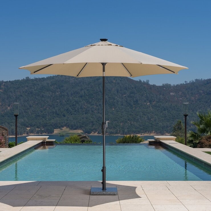 Sunvilla 10呎 太陽能 LED 戶外遮陽傘