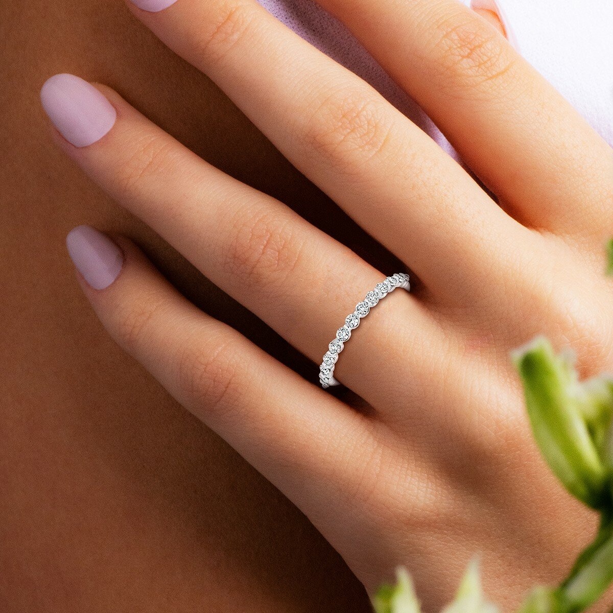 0.37克拉 18K白K金 圓形鑽石戒指 VS2/I