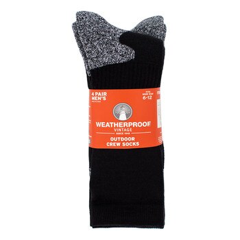 Weatherproof Vintage 男戶外襪4入組 黑 Weatherproof Vintage 男戶外襪4入組 黑
