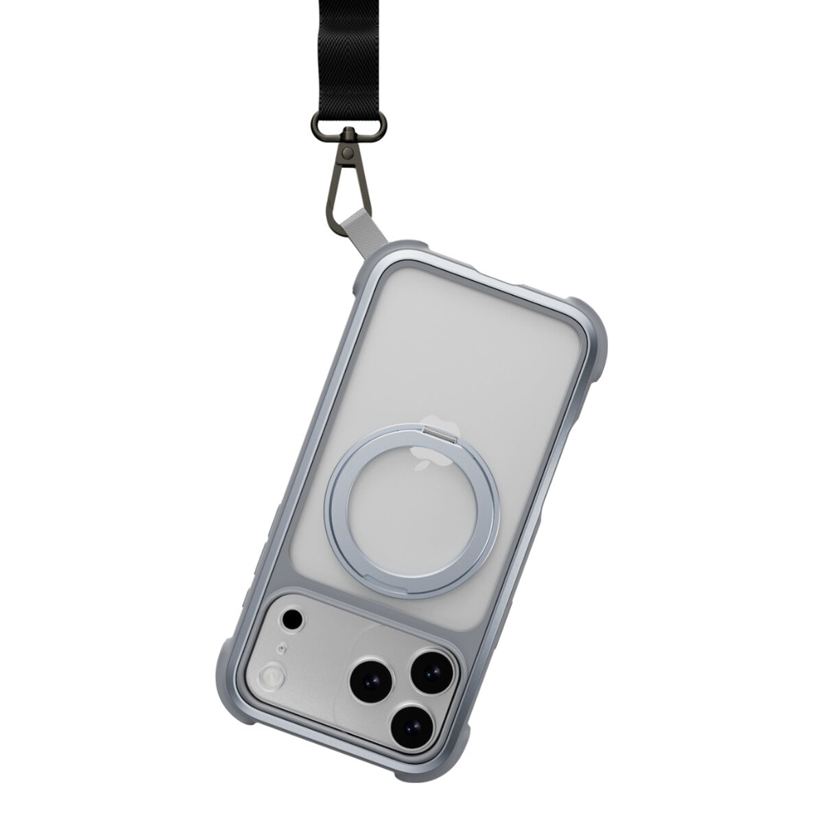 MAGEASY Odyssey Stand M 超軍規防摔磁吸支架手機殼 iPhone 17 Pro Max(迷霧) + 鏡頭保護貼Lenz(炫彩) + Vetro 9H 鋼化玻璃保護膜