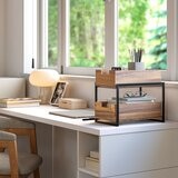 Seville Classics 雙層木製抽屜式置物籃架