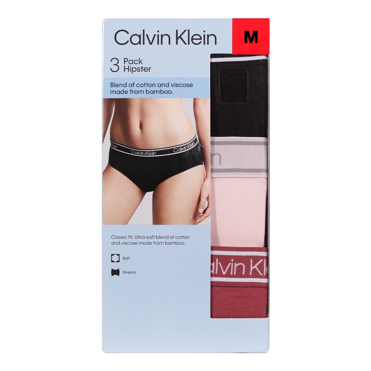 Calvin Klein 女內褲三入組 M 黑/粉/紅