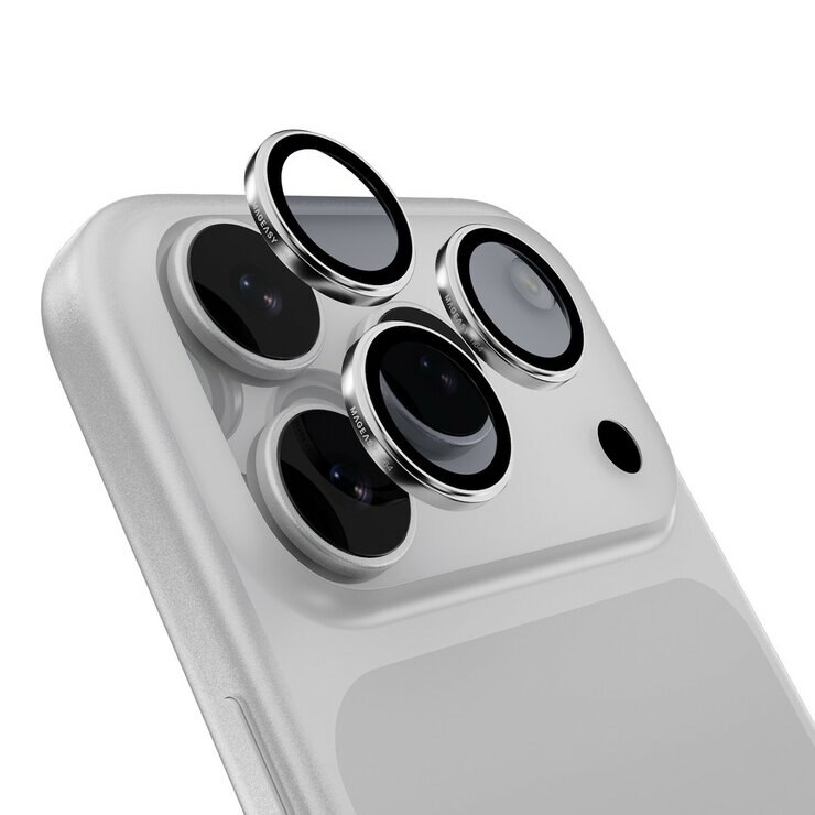 MAGEASY Bright M 不發黃軍規磁吸透明殼 iPhone 17 Pro(珊瑚磁圈) + 鏡頭保護貼Lenz鈦合金(鈦白) + Vetro 9H 鋼化玻璃保護膜