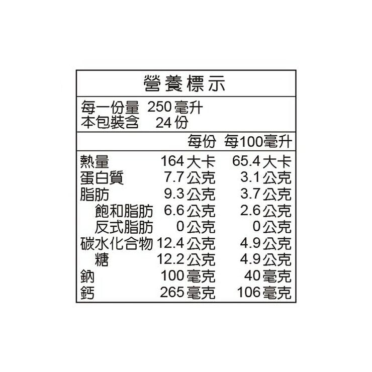 義美 無調整保久乳 250毫升 X 24入