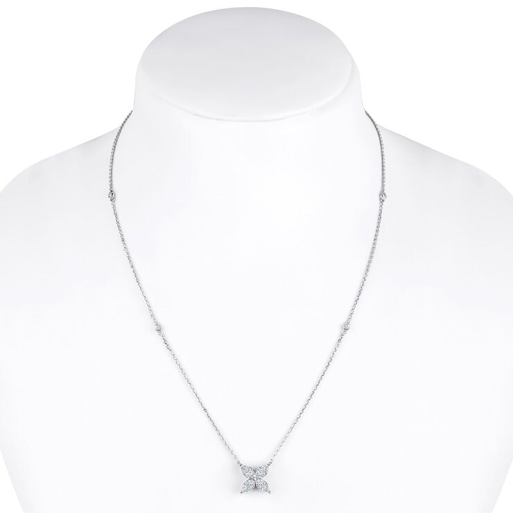 0.50 克拉 14K白K金 圓形鑽石項鍊 VS2/I