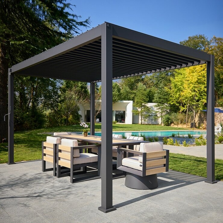 Mirador 111DA 8.8呎 X 14.4呎 戶外遮陽亭 深灰色 Mirador 111DA 8.8呎 X 14.4呎 戶外遮陽亭 深灰色