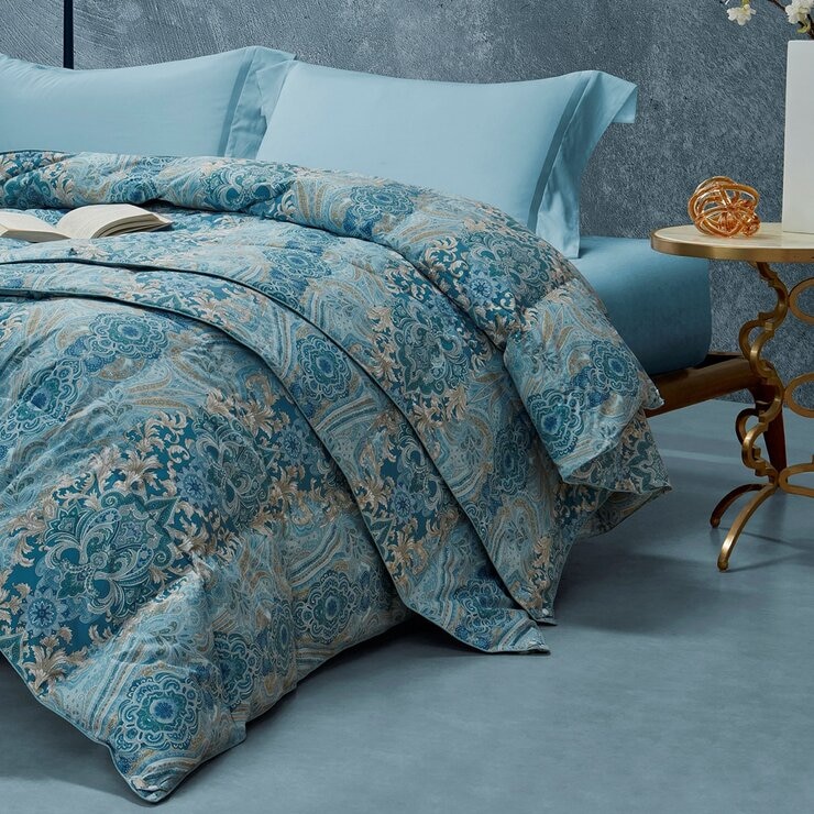 Hotel Grand 雙人白鵝絨可水洗子母被 180公分 X 210公分 藍