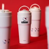 WOKY 沃廚 X 三麗鷗 渾圓杯鈦陶瓷保冷保溫杯 770毫升 X 2件組 Hello Kitty 純粹白 + 美樂地 粉天使