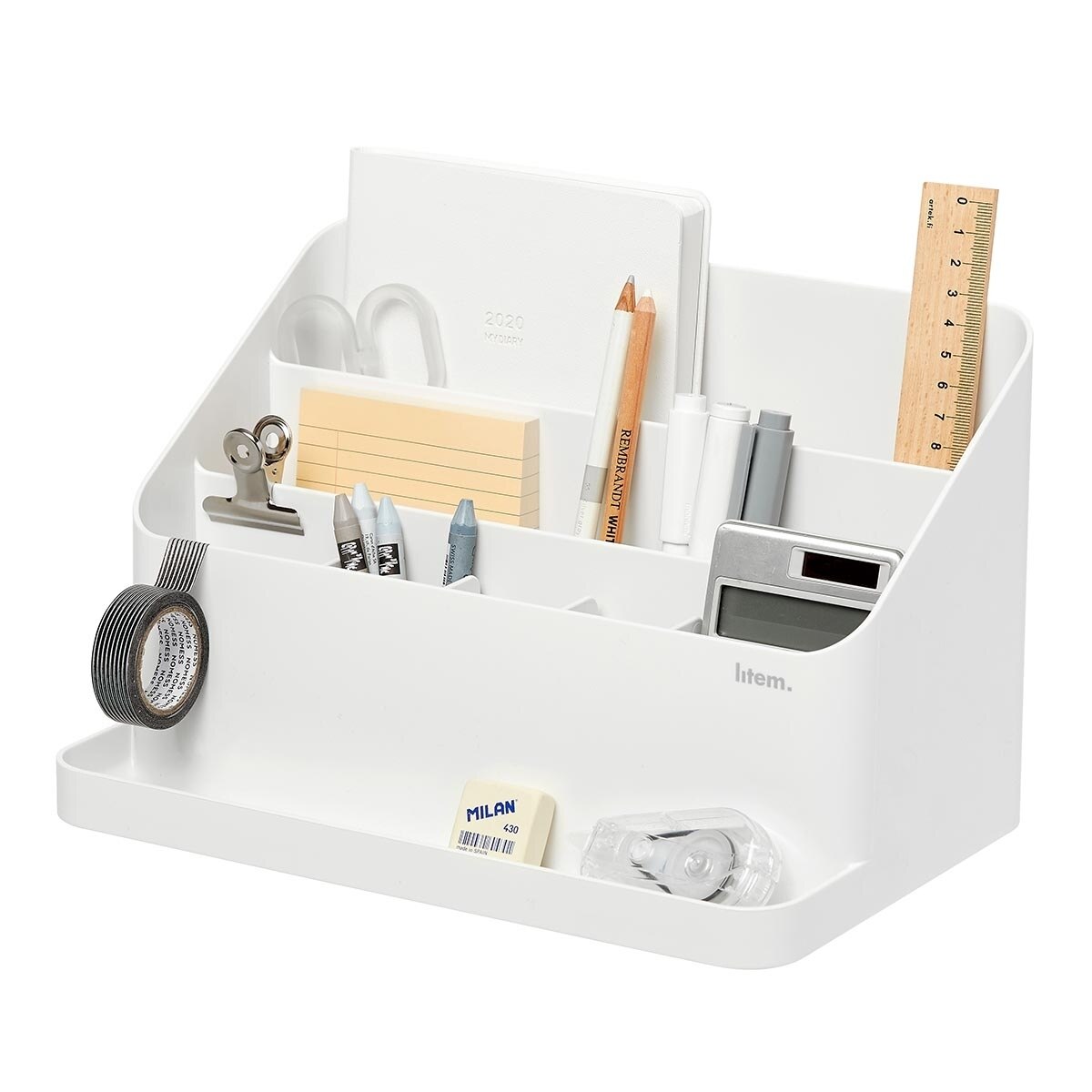 Litem 桌上型多功能置物盒 2入 白
