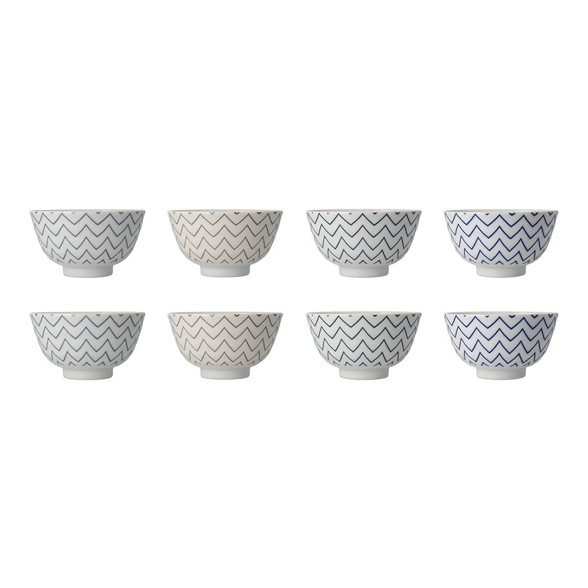 Minoyaki 日本製美濃燒飯碗 8件組 幾何 Minoyaki 日本製美濃燒飯碗 8件組 幾何